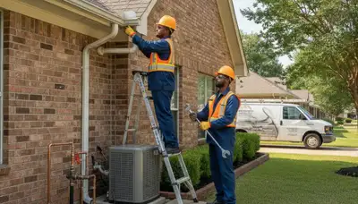 Houston TX emergency plumber repairing a leak for a plumbing repair service