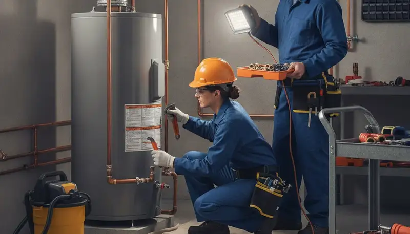 Houston, TX plumber repairing a residential pipe for fast emergency plumbing service