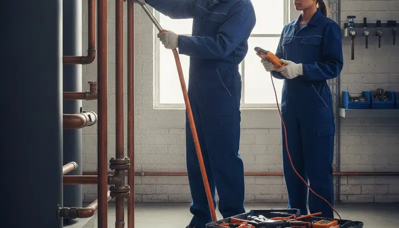 Houston, TX plumber repairing a residential pipe for fast emergency plumbing service