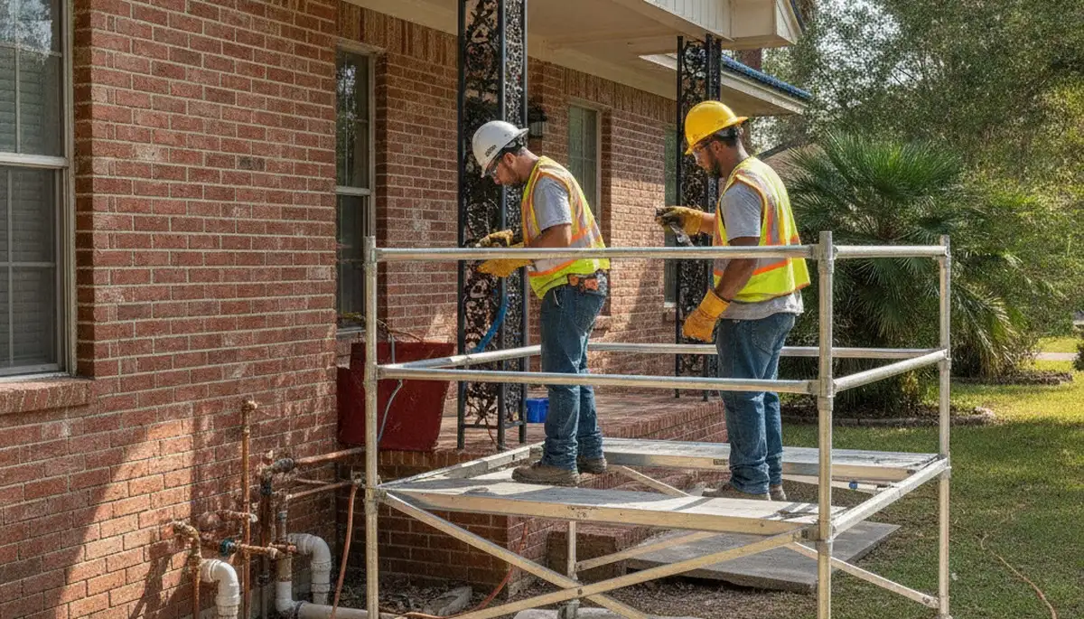 Emergency plumber servicing a Houston, TX home for fast plumbing repair and leak response