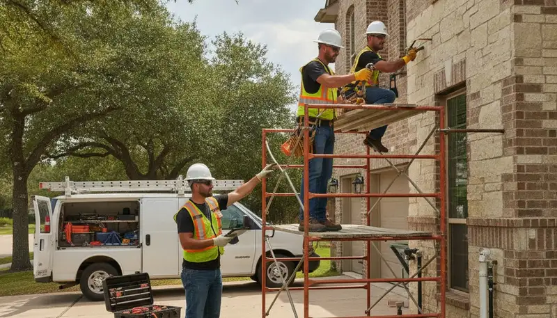 Houston, TX emergency plumber repairing a plumbing issue for a local home or business