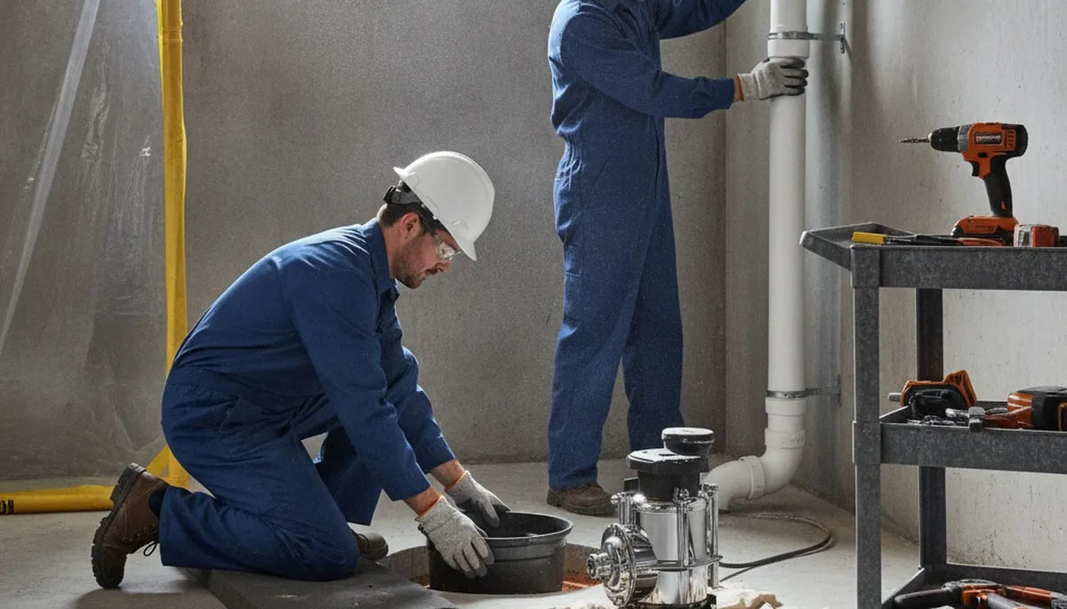 Sump pump installation service for Houston, TX homes to prevent flooding and water buildup